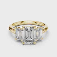 Emerald Three-Stone Engagement Ring
