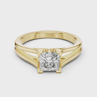 Princess Cut Split Shank Solitaire Engagement Ring