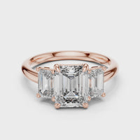 Emerald Three-Stone Engagement Ring