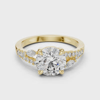 Round Solitaire Marquise Accent Engagement Ring