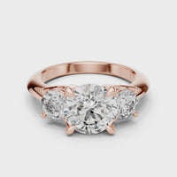 Round Three-Stone Classic Solitaire Engagement Ring