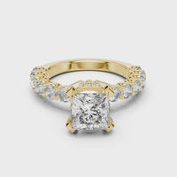 Princess Solitaire Hidden Halo Diamond Engagement Ring
