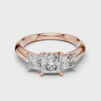 Princess Three-Stone Engagement Ring