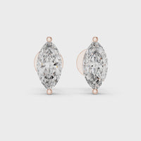 Marquise Brilliant Solitaire Diamond Stud Earrings