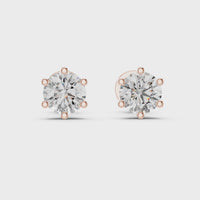 Heart Cut Diamond Solitaire Stud Earrings