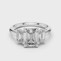 Emerald Three-Stone Engagement Ring