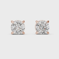 Classic Round Brilliant Solitaire Stud Earrings