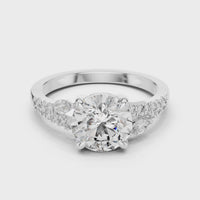 Round Solitaire Marquise Accent Engagement Ring