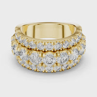 Multi-Row Round Diamond Eternity Statement Ring