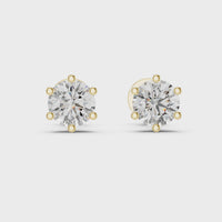 Heart Cut Diamond Solitaire Stud Earrings