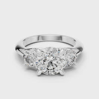 Round Three-Stone Classic Solitaire Engagement Ring