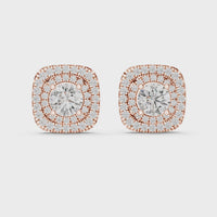 Pear Halo Diamond Stud Earrings