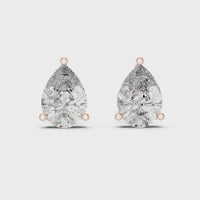 Pear Brilliant Solitaire Diamond Stud Earrings
