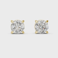 Classic Round Brilliant Solitaire Stud Earrings