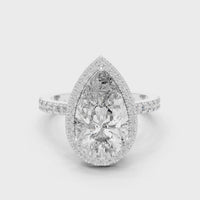 Pear-Shaped Halo Pavé Diamond Engagement Ring