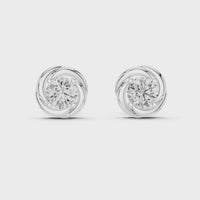 Classic Round Solitaire Twist Basket Stud Earrings