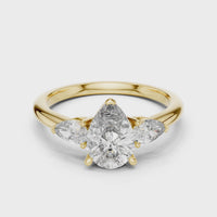 Pear Three-Stone Engagement Ring