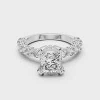 Princess Solitaire Hidden Halo Diamond Engagement Ring