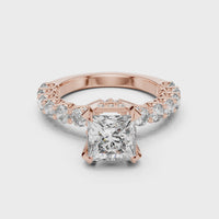 Princess Solitaire Hidden Halo Diamond Engagement Ring
