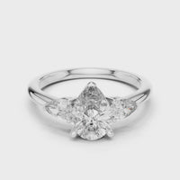 Pear Three-Stone Engagement Ring