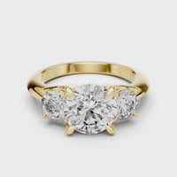 Round Three-Stone Classic Solitaire Engagement Ring