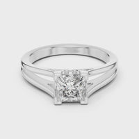Princess Cut Split Shank Solitaire Engagement Ring