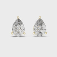 Pear Brilliant Solitaire Diamond Stud Earrings