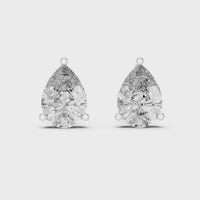 Pear Brilliant Solitaire Diamond Stud Earrings