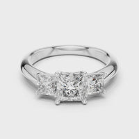 Princess Three-Stone Engagement Ring