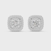 Pear Halo Diamond Stud Earrings