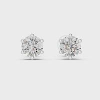 Heart Cut Diamond Solitaire Stud Earrings