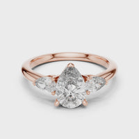 Pear Three-Stone Engagement Ring
