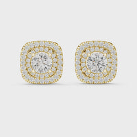 Pear Halo Diamond Stud Earrings