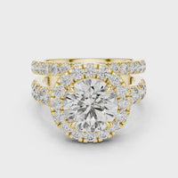 Round Halo Diamond Bridal Ring Set